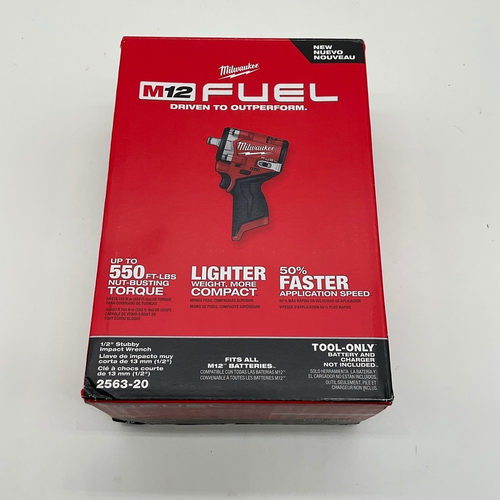 Milwaukee M12 FUEL 1/2 Stubby Impact Wrench 2563-20 Tool Only NEW